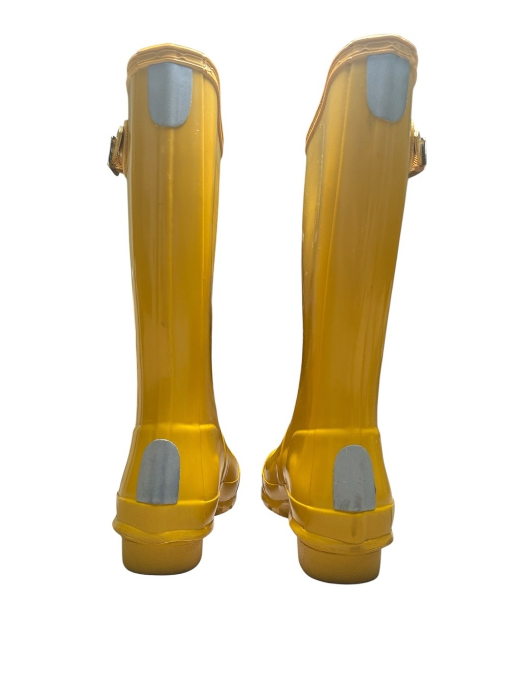 Hunter Kids Size 2B/3G Original Tall Glossy Yellow Rubber Rain Boots - Picture 4 of 12